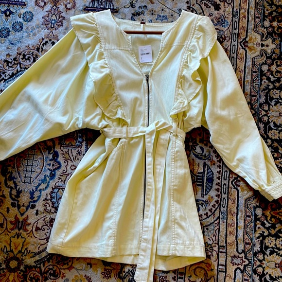 Free People Dresses & Skirts - Cream denim dress never been worn size Small